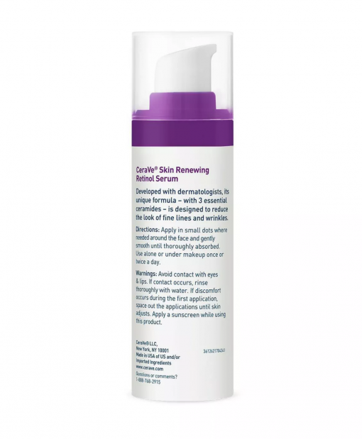 cerave skin renewing retinol face cream serum-1 oz image