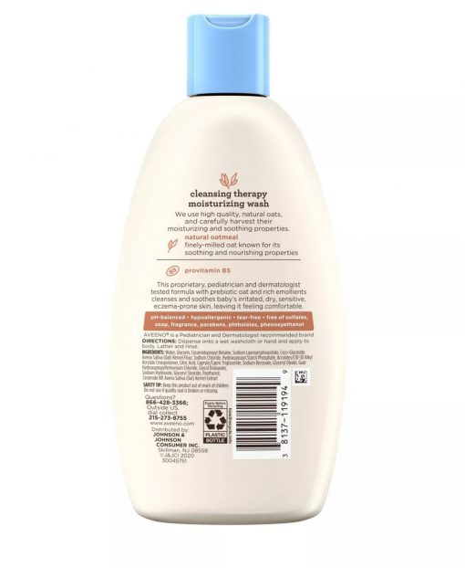 aveeno baby cleansing therapy moisturizing wash-8 oz-image