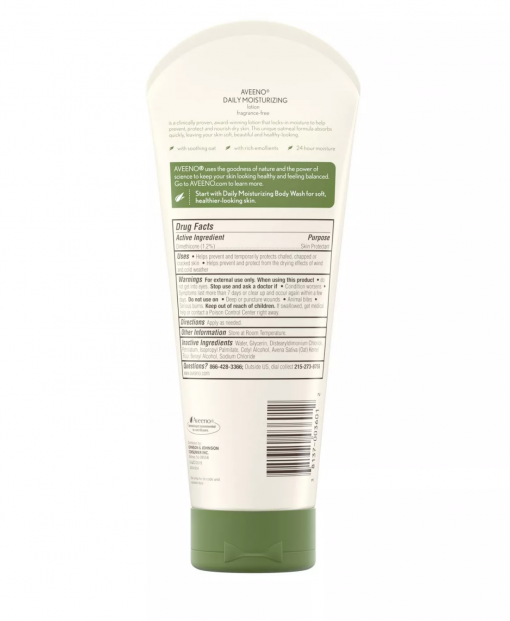 aveeno daily moisturizing lotion for skin unscented 8 oz image