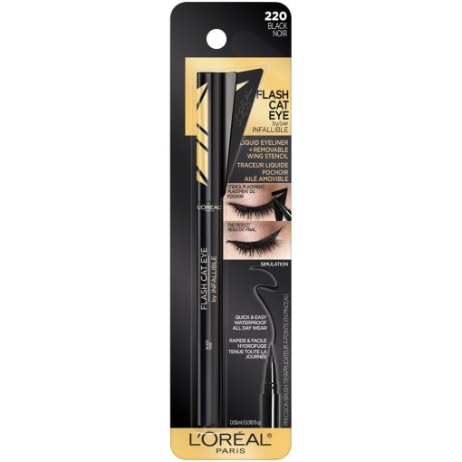 loreal paris infallible flash cat eye waterproof brush tip liquid eyeliner black Exubuy image