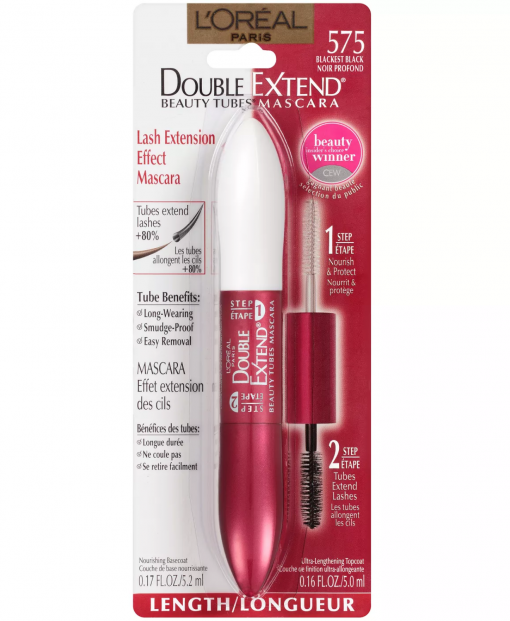 loreal paris double extend beauty tubes mascara -blacket black -image