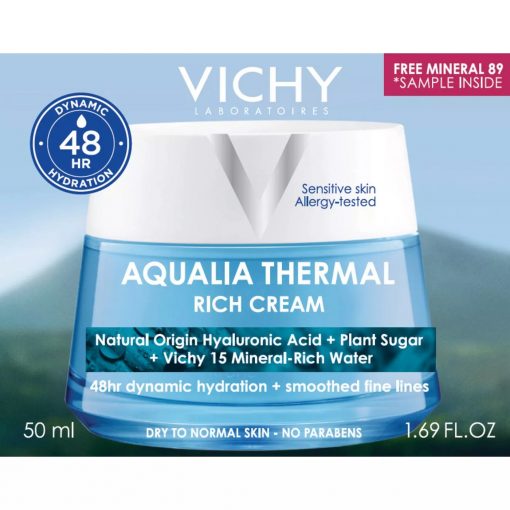 vichy aqualia thermal rich rehydrating cream-1.69 oz-image