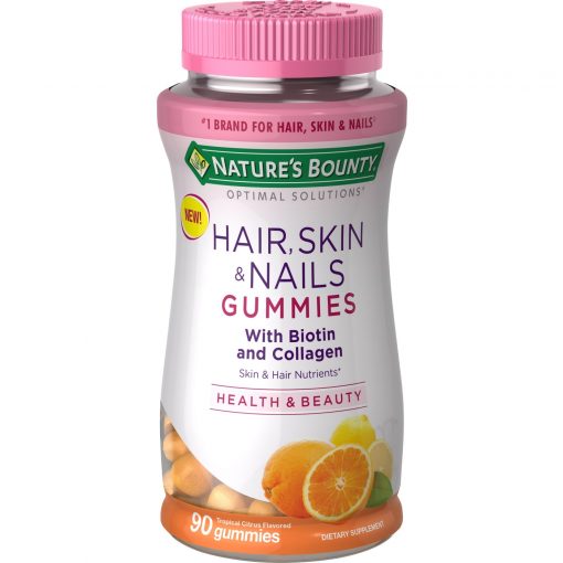 nature's bounty extra strength hair, nail skin biotin & collagen-90 ct-image