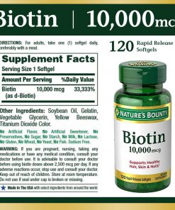 Nature's Bounty, Biotin, 1,000 mcg, 120 Coated Tablet