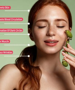 Natural Jade Roller and Gua Sha Set - Facial Beauty massage tool