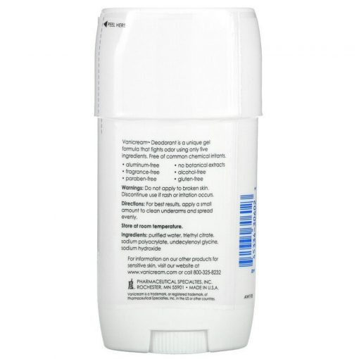 Vanicream, Deodorant For Sensitive Skin, Aluminum-Free, Fragrance Free - 57 g