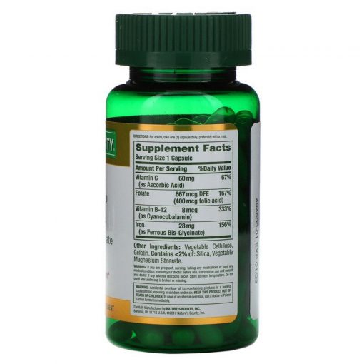 ature's Bounty Gentle Iron 28 mg 90 Capsules