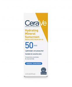 CeraVe Hydrating Mineral Face Sunscreen Lotion with Zinc Oxide – SPF 50 - 75 ml