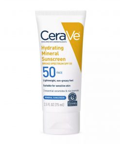 CeraVe Hydrating Mineral Face Sunscreen Lotion with Zinc Oxide – SPF 50 - 75 ml