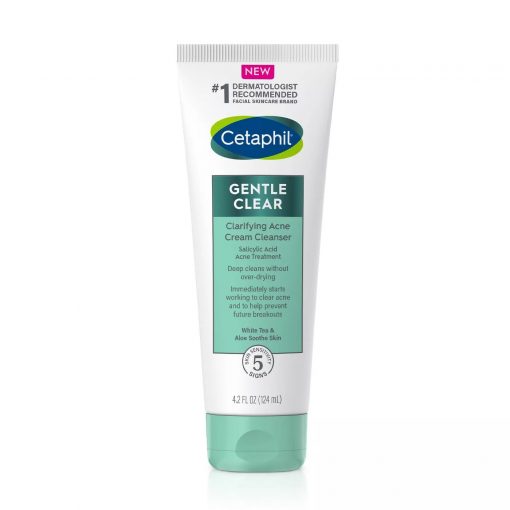 Cetaphil Gentle Clear Clarifying Acne Cream Cleanser - 124 ml