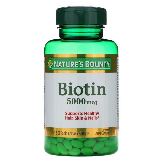 Nature’s Bounty – Biotin Supplement, 5000mcg – 150 Soft gels