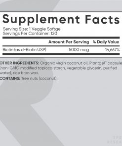 Sports Research - Extra Strength Biotin Supplement - 120 Veggie Softgels