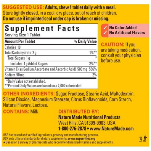 Nature Made - Chewable Vitamin C 500 mg - 70 Tablets