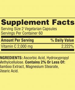 Spring Valley - Ultra Strength Vitamin C Vegetarian Capsules, 2000 mg -120 Ct