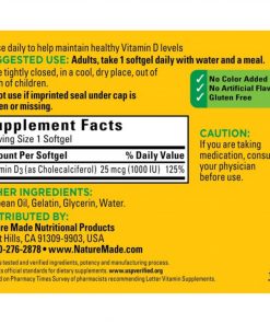 Nature Made - Vitamin D3 1000 IU (25 mcg) - 500 Softgels