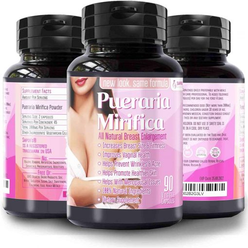 Pueraria Mirifica - All Natural Breast Enlargement - 90 Veggie Capsules