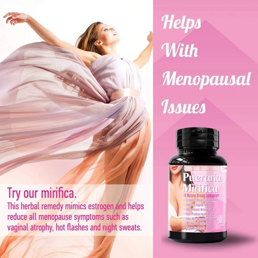 Pueraria Mirifica - All Natural Breast Enlargement - 90 Veggie Capsules