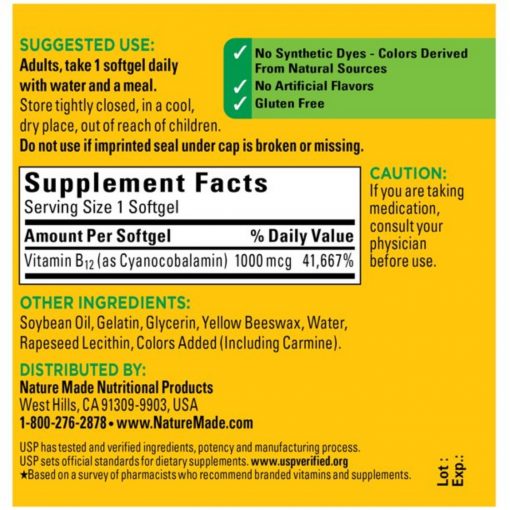 Nature Made - Vitamin B12 1000 mcg Softgels - 310ct