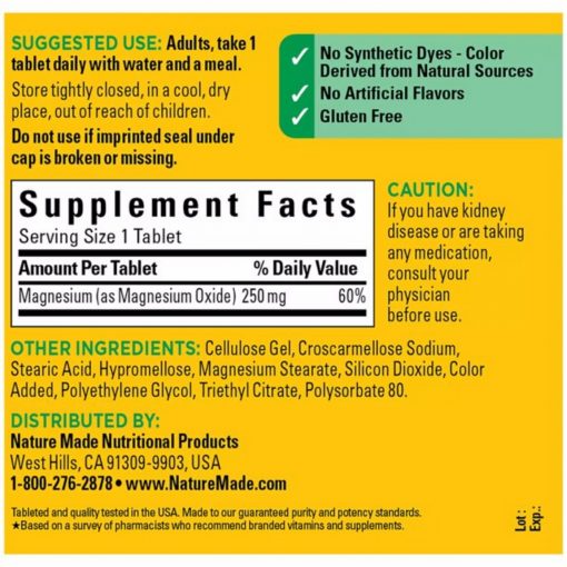 Nature Made - Magnesium 250 mg Tablets - 300 count