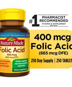 Nature Made - Folic Acid 400 mcg (665 mcg DFE) Tablets - 250 count