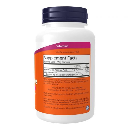 NOW Foods - C-1000 Zinc Immune - 90 Veg Capsules