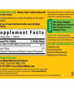 Nature Made - Folic Acid 400 mcg (665 mcg DFE) Tablets - 250 count