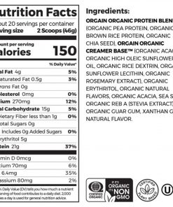 Orgain – Organic Protein Plant Based Powder – Vanilla Bean – 1200 gram
