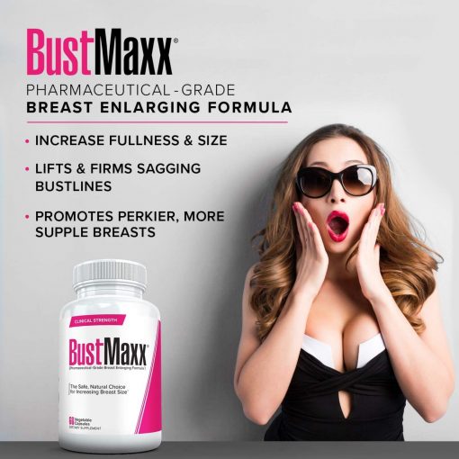 BustMaxx - Natural Breast Enlargement and Female Augmentation Supplement for Breast Growth, 60 Capsules