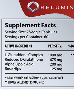 Relumins - Advance Nutrition Gluta 1000 - Reduced L-Glutathione Complex - 60 Capsules