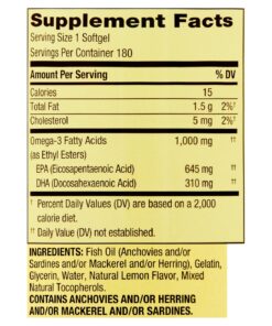 Spring Valley – Daily Maintenance Omega-3 from Fish Oil Dietary Supplement, 1000 mg – 180 count