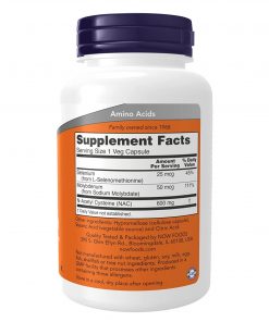 NOW Foods - NAC (N-Acetyl Cysteine) 600 mg with Selenium & Molybdenum - 250 Veg Capsules