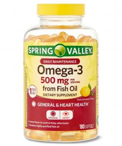 Spring Valley - Daily Maintenance Omega-3 from Fish Oil Dietary Supplement, 500 mg - 180 count