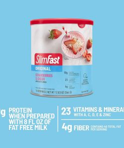 SlimFast - Original, Meal Replacement Shake Mix, Strawberries & Cream, - 364 gram