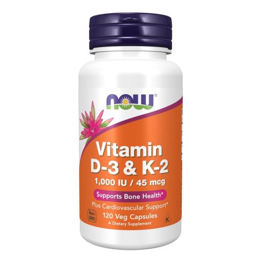 NOW Foods, Vitamin D-3 & K-2, 120 Veg Capsules