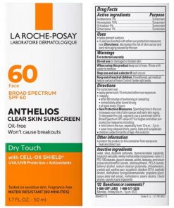 La Roche Posay -Anthelios Clear Skin Fast Drying Face Sunscreen for Acne Prone Skin - SPF 60 - 50 ml