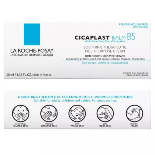 La Roche Posay -cicaplast Balm Vitamin B5 Soothing Therapeutic Cream for Dry Skin and Irritated Skin - Unscented - 40 ml