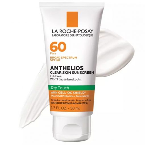 La Roche Posay -Anthelios Clear Skin Fast Drying Face Sunscreen for Acne Prone Skin - SPF 60 - 50 ml