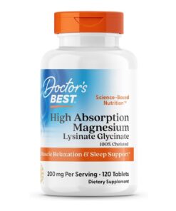 Doctor’s Best – High Absorption Magnesium Glycinate Lysinate, 120 Count