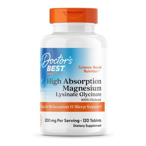 Doctor’s Best – High Absorption Magnesium Glycinate Lysinate, 120 Count