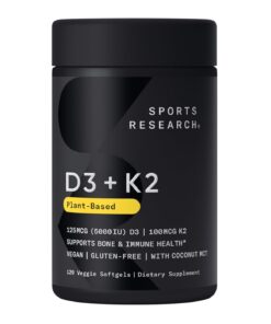 Sports Research -Vitamin D3 with K2 Softgels - 60 count