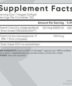 Sports Research -Vitamin D3 with K2 Softgels - 60 count