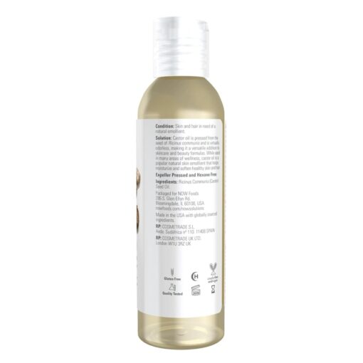 NOW Solutions, Castor Oil, 100% Pure Versatile Skin Care, 118 ml