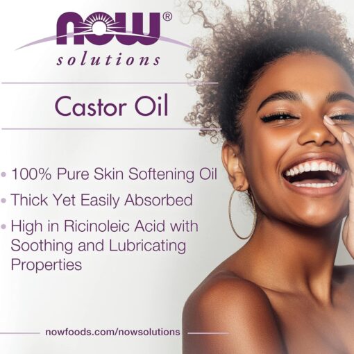 NOW Solutions, Castor Oil, 100% Pure Versatile Skin Care, 118 ml