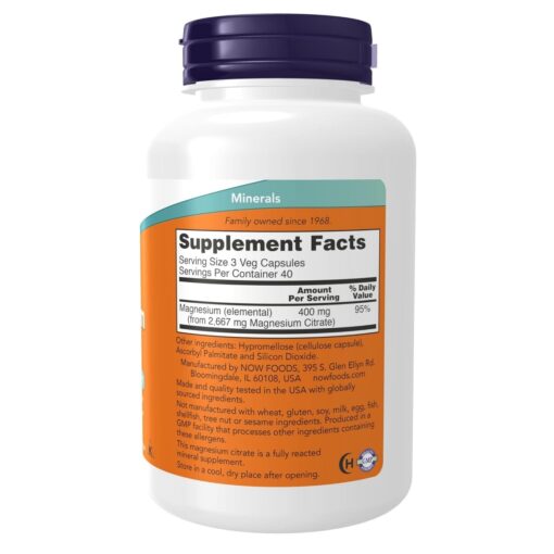 Now Foods Magnesium Citrate Caps - 120 VegCap