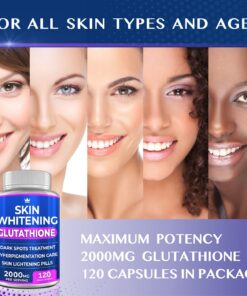 Northern Crown Cosmetics - Skin Whitening Glutathione 2000 mg - 120 Vegan Capsules