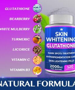 Northern Crown Cosmetics - Skin Whitening Glutathione 2000 mg - 120 Vegan Capsules