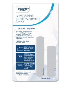 Equate Ultra-White 11 Day Whitening Strips – 11 EasyFit® Treatments, Enamel Safe